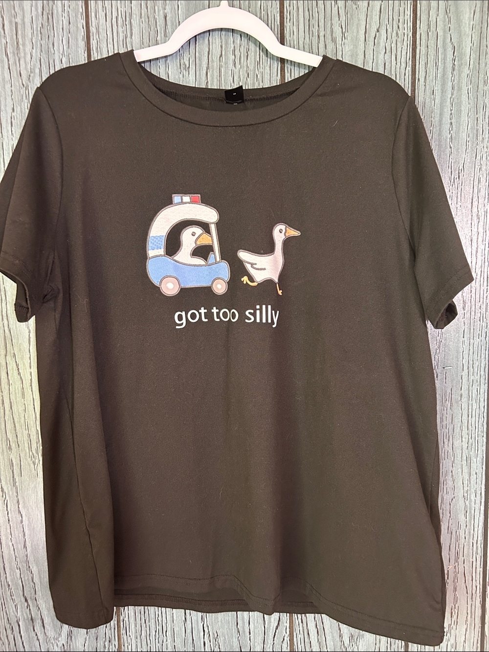 SHEIN Curve Black Top silly goose graphic